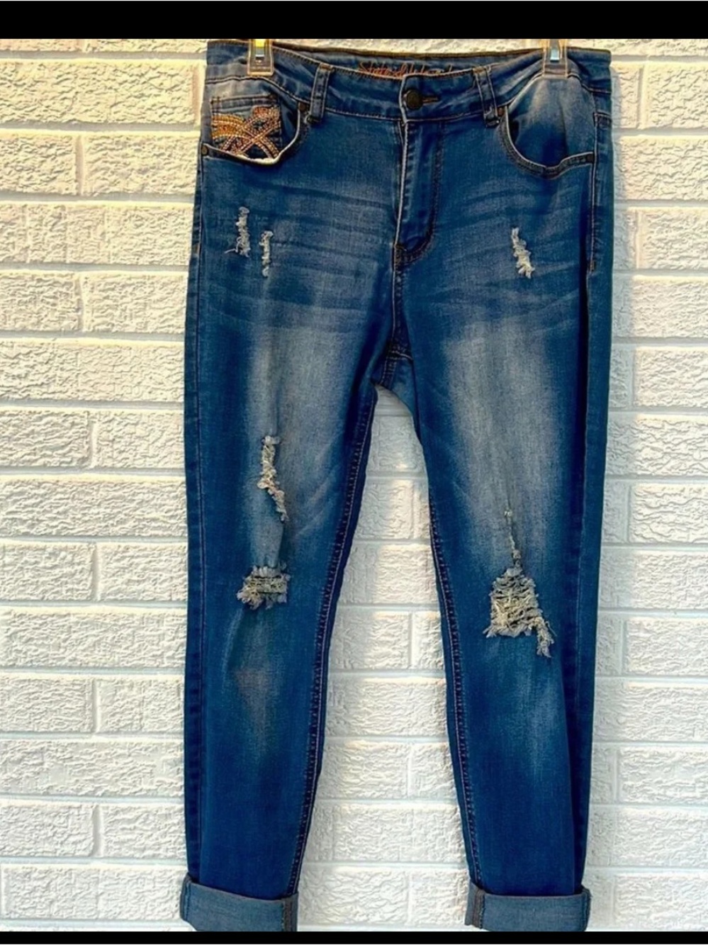 Distressed Juniors‎ Denim Skinny Jeans Size 11